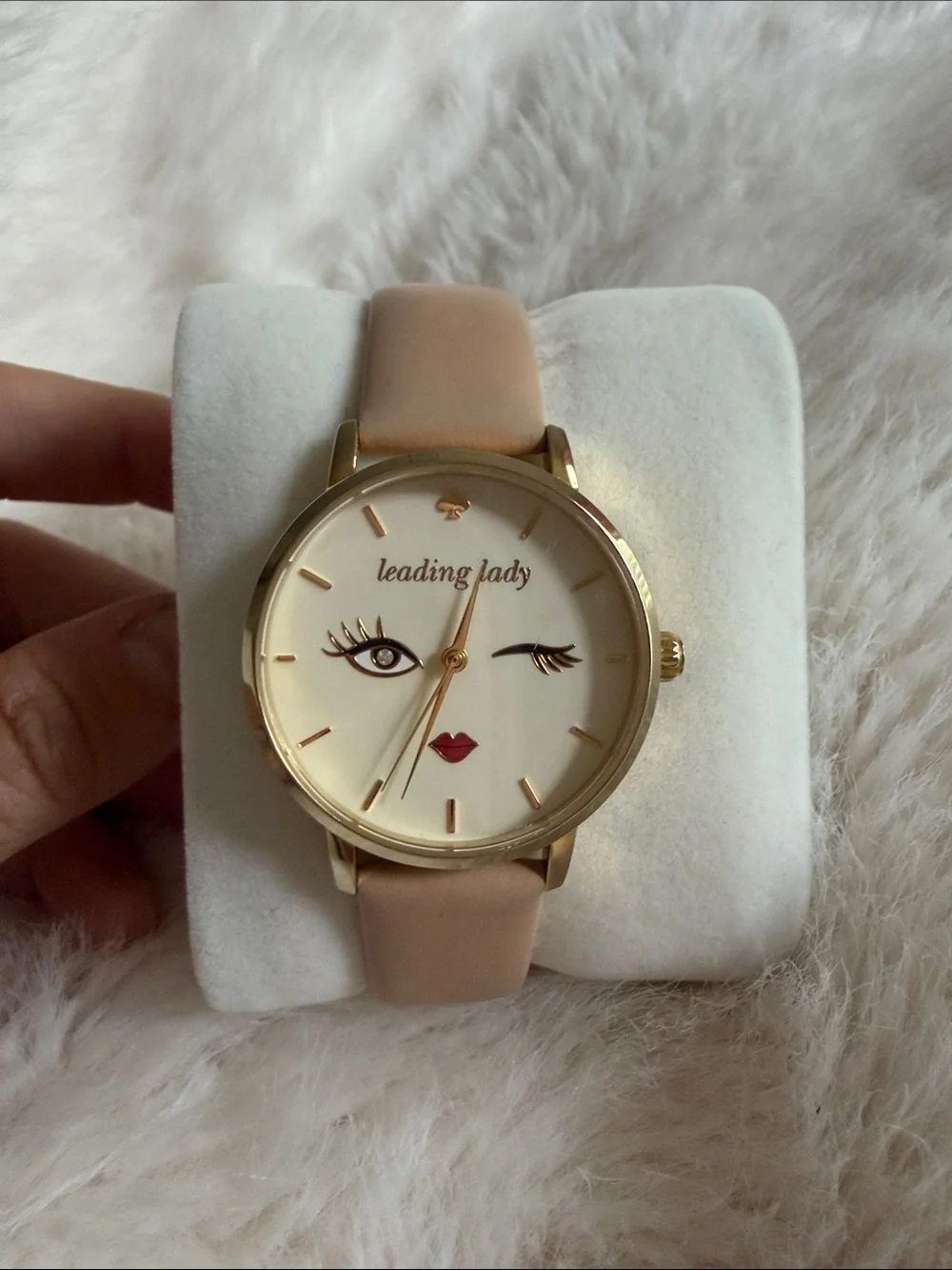 kate spade Leading Lady Watch in Blush and Gold with Wink Dial
